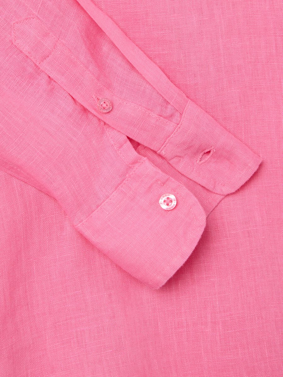Regular-fit shirt in pink linen_1