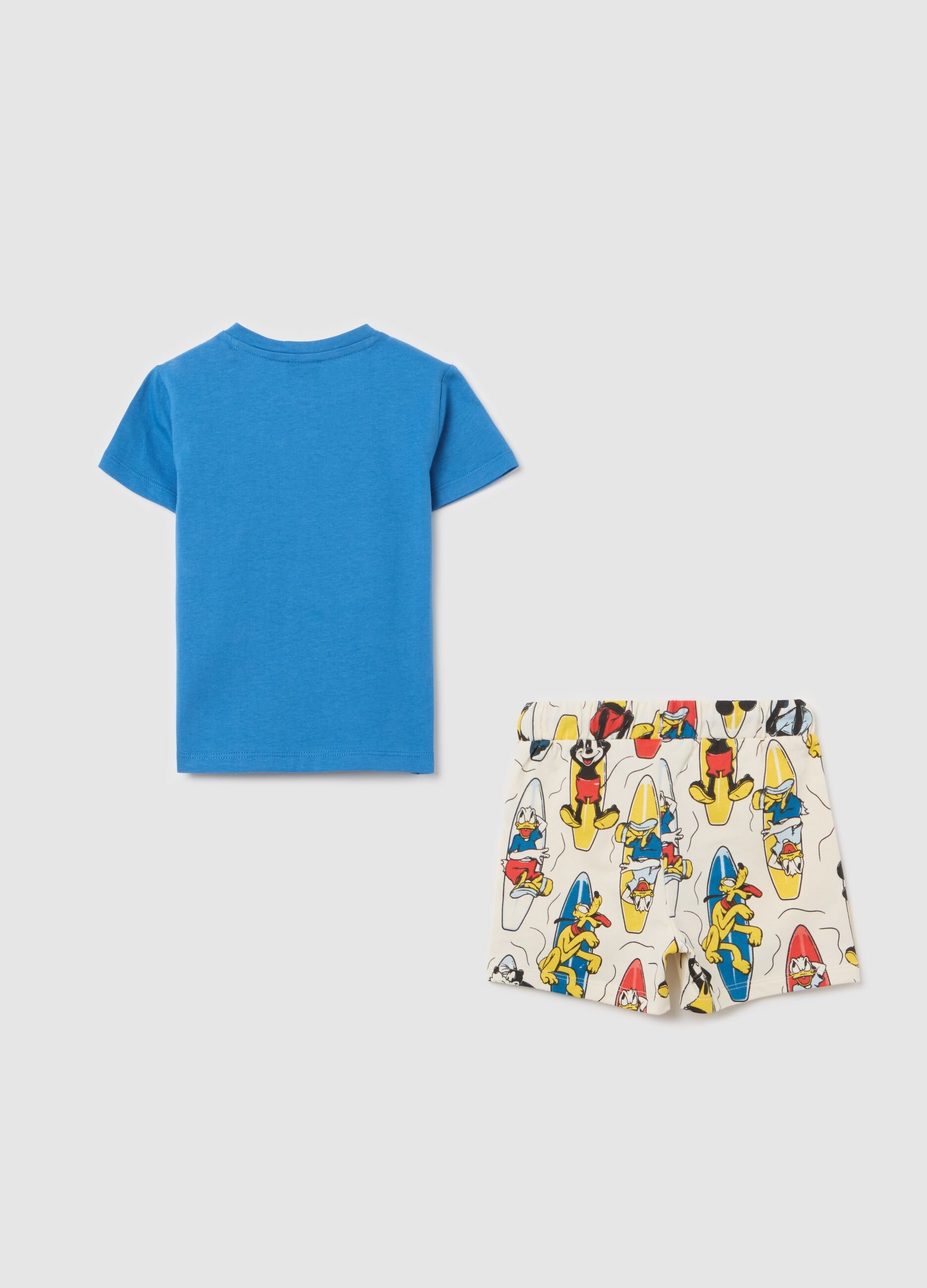 Blue T-shirt and shorts with Disney print outfit