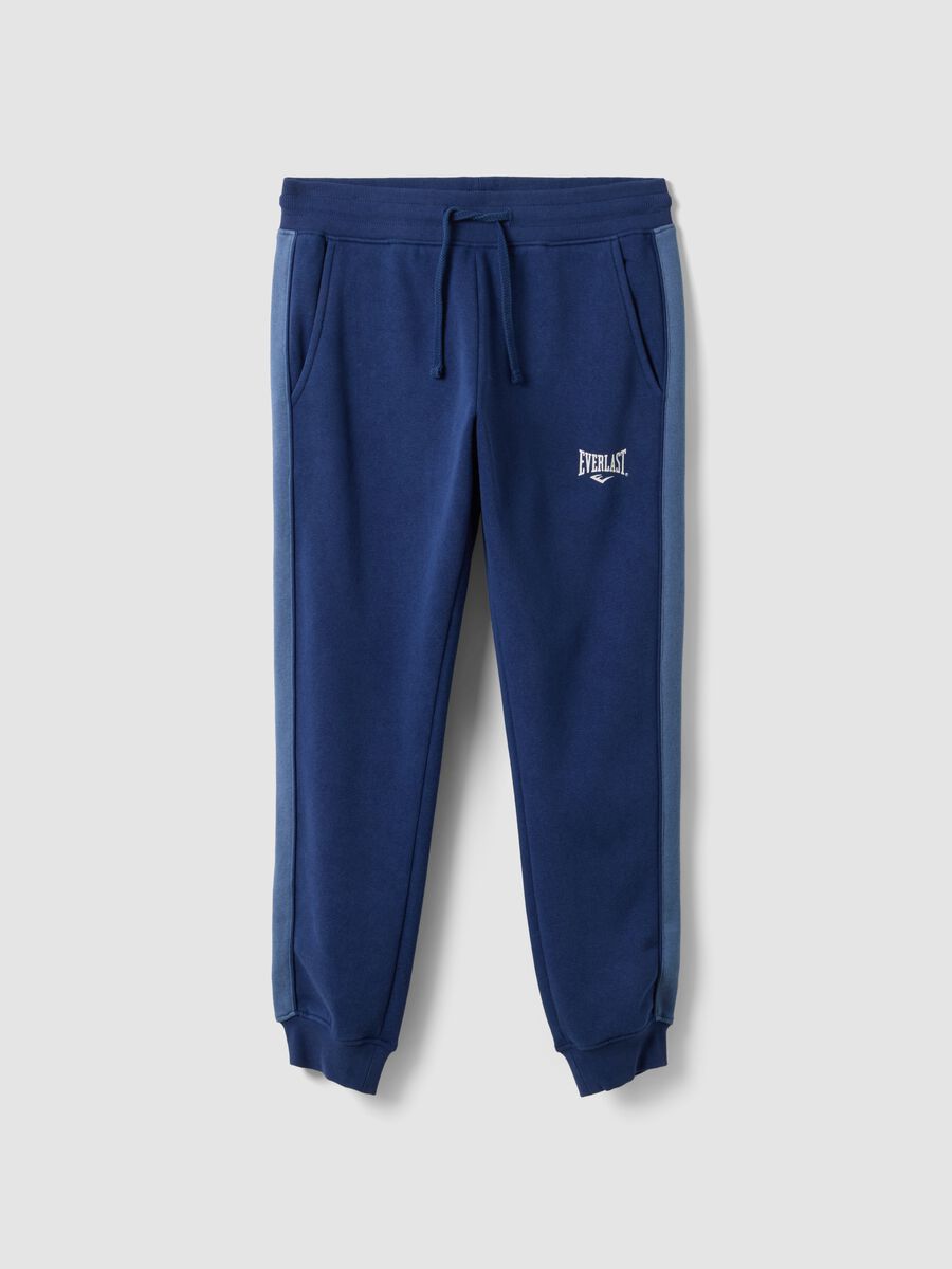Blue cotton-blend joggers with print_4