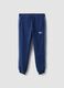 Blue cotton-blend joggers with print_4