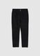 Black Slim Fit Stretch Cotton Trousers_0