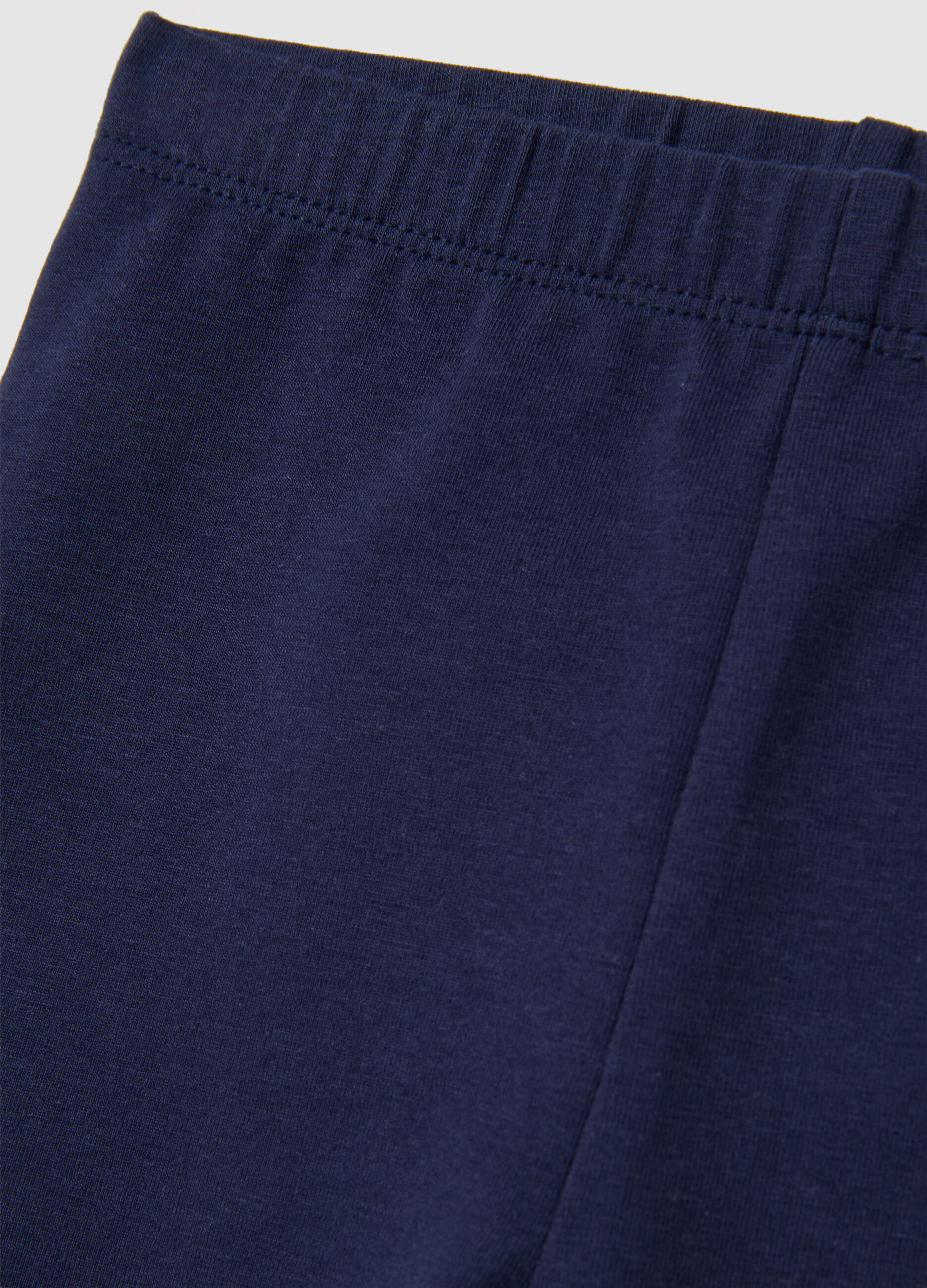 Baby girl blue cotton-blend skinny fit shorts