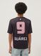 Black short-sleeve T-shirt with pink details, regular fit_1