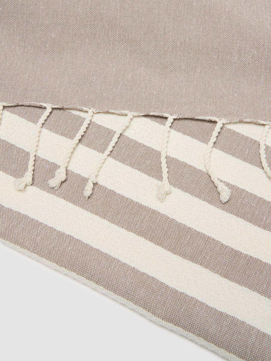 Multicoloured pure cotton beach towel with fringes_2