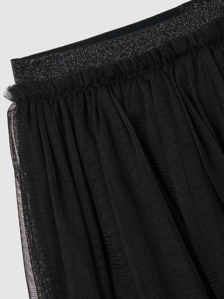 Black Regular Fit Kids' Tulle Skirt_3