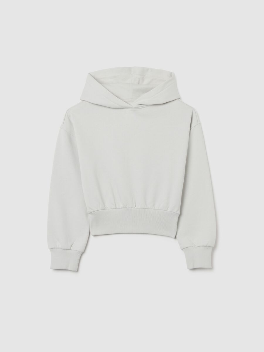 White pure cotton regular fit girl's sweatshirt_0