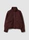 Brown stretch high-neck jacket, regular fit_4