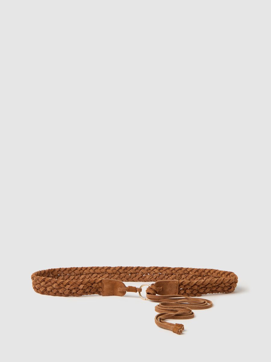 Braided belt in suede_0