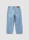 Light blue wide-leg jeans in pure cotton_6