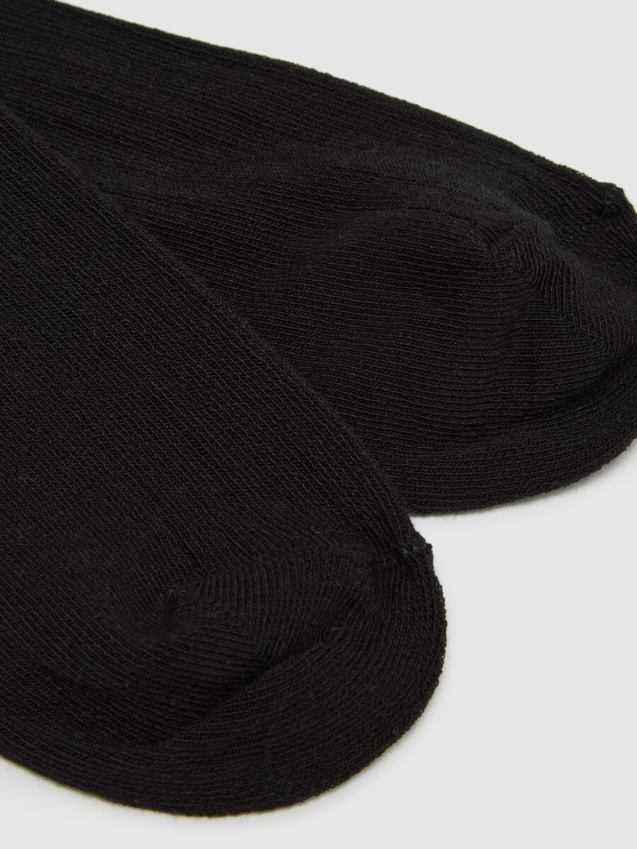 Calzini in misto cotone neri elasticizzati con cuore_1