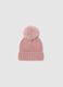 Pink girl's hat with pom pom_0