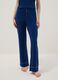 Blue regular fit stretch viscose blend pyjama trousers_1