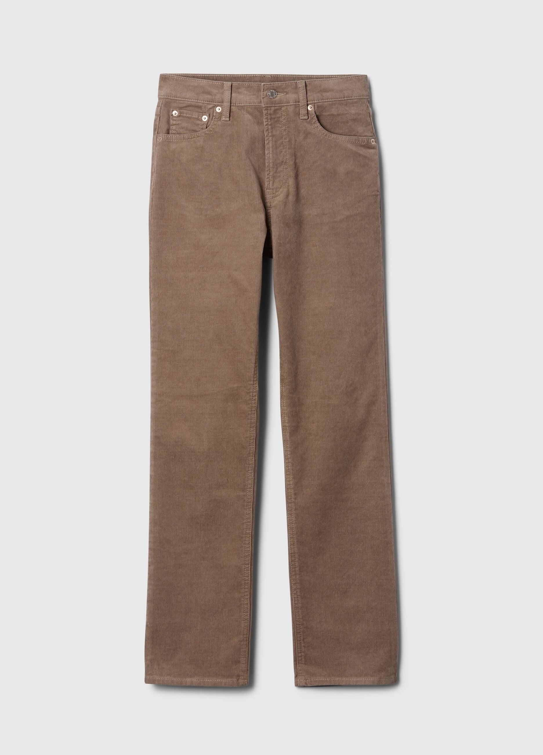 Straight high-rise trousers in corduroy