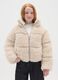 Regular fit beige girl's jacket with zip_0