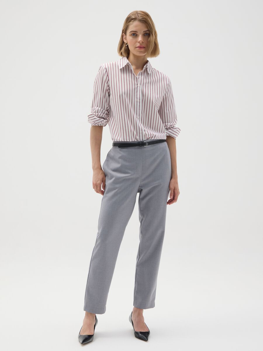 Camicia in misto cotone multicolor slim fit_1