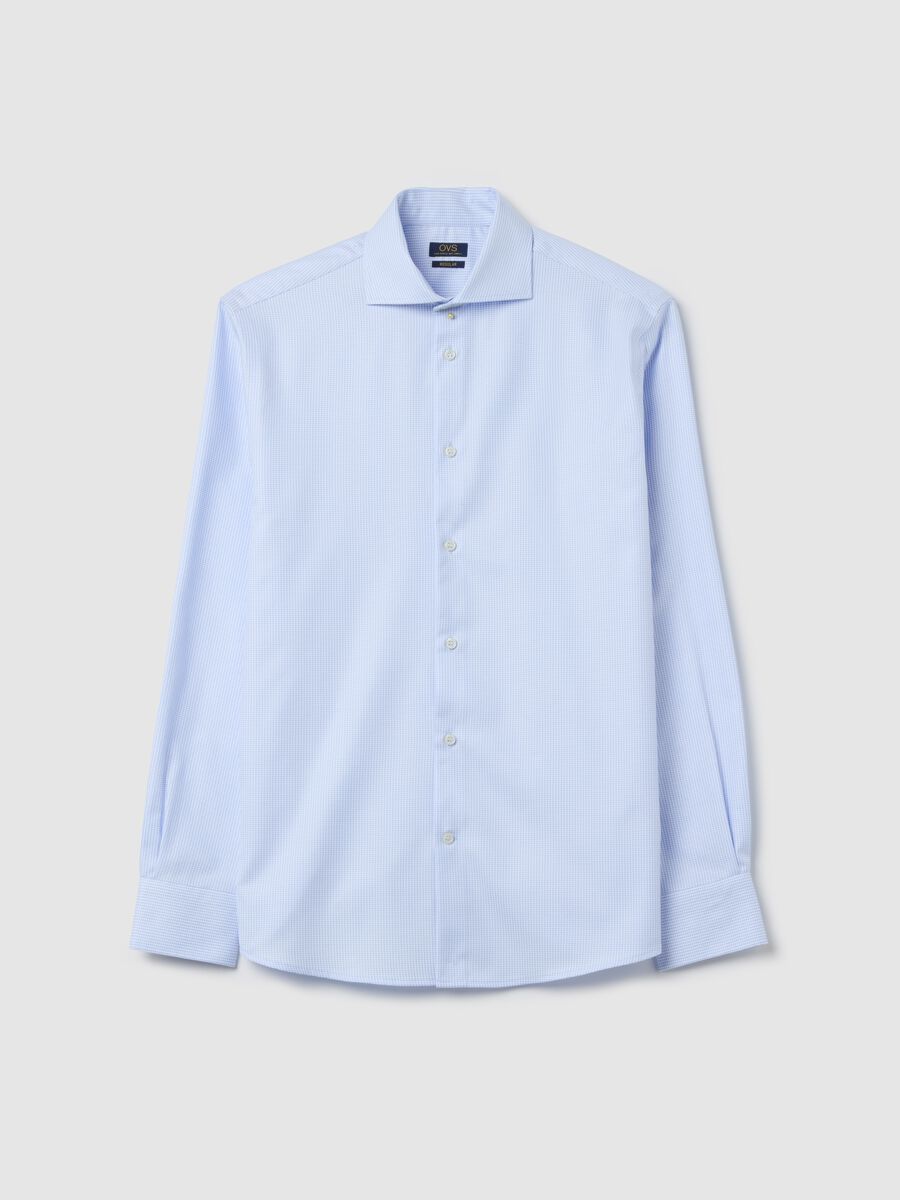 Regular-fit no-iron shirt with micro pattern_4