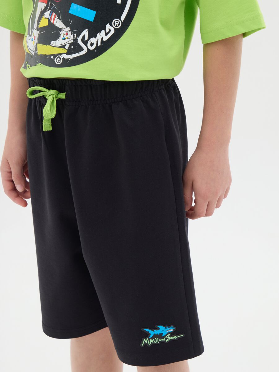 Completo da ragazzo in puro cotone verde regular fit_3