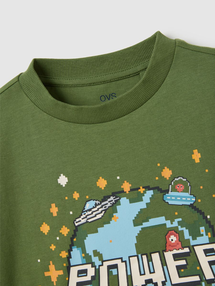 Green pure cotton regular fit children's shirt_3
