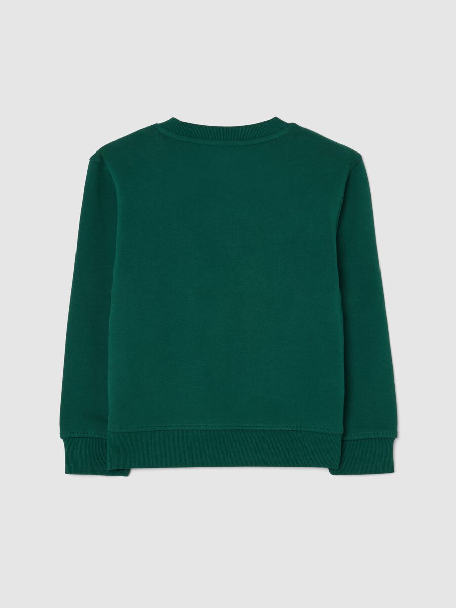 Children's green pure cotton sweatshirt with regular fit and Christmas print_1