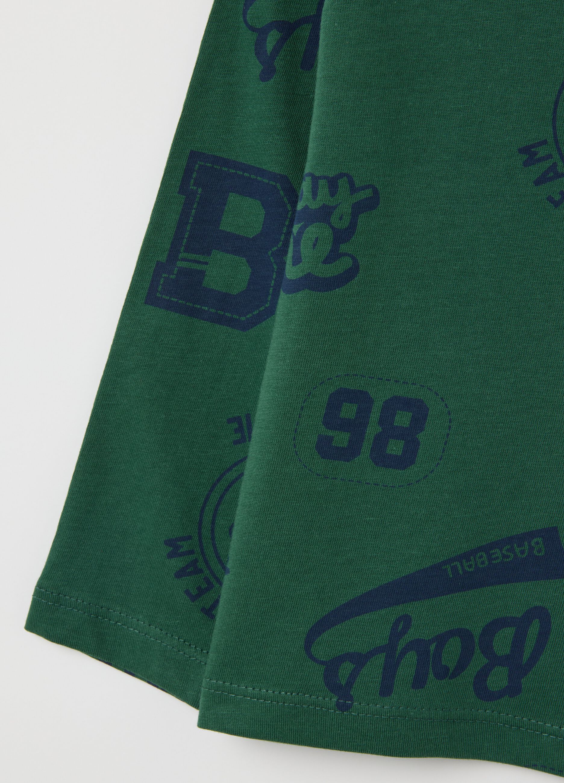 Children's green pure cotton T-shirt in regular fit