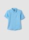 Light blue pure linen oversized shirt for boys_3