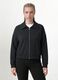 Felpa full zip grigia in viscosa elasticizzata a righe con colletto_2