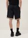 Regular fit black sports shorts with white and orange details_2