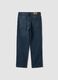 Jeans blu scuro straight fit in puro cotone_1