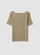 White striped stretch viscose T-shirt_4