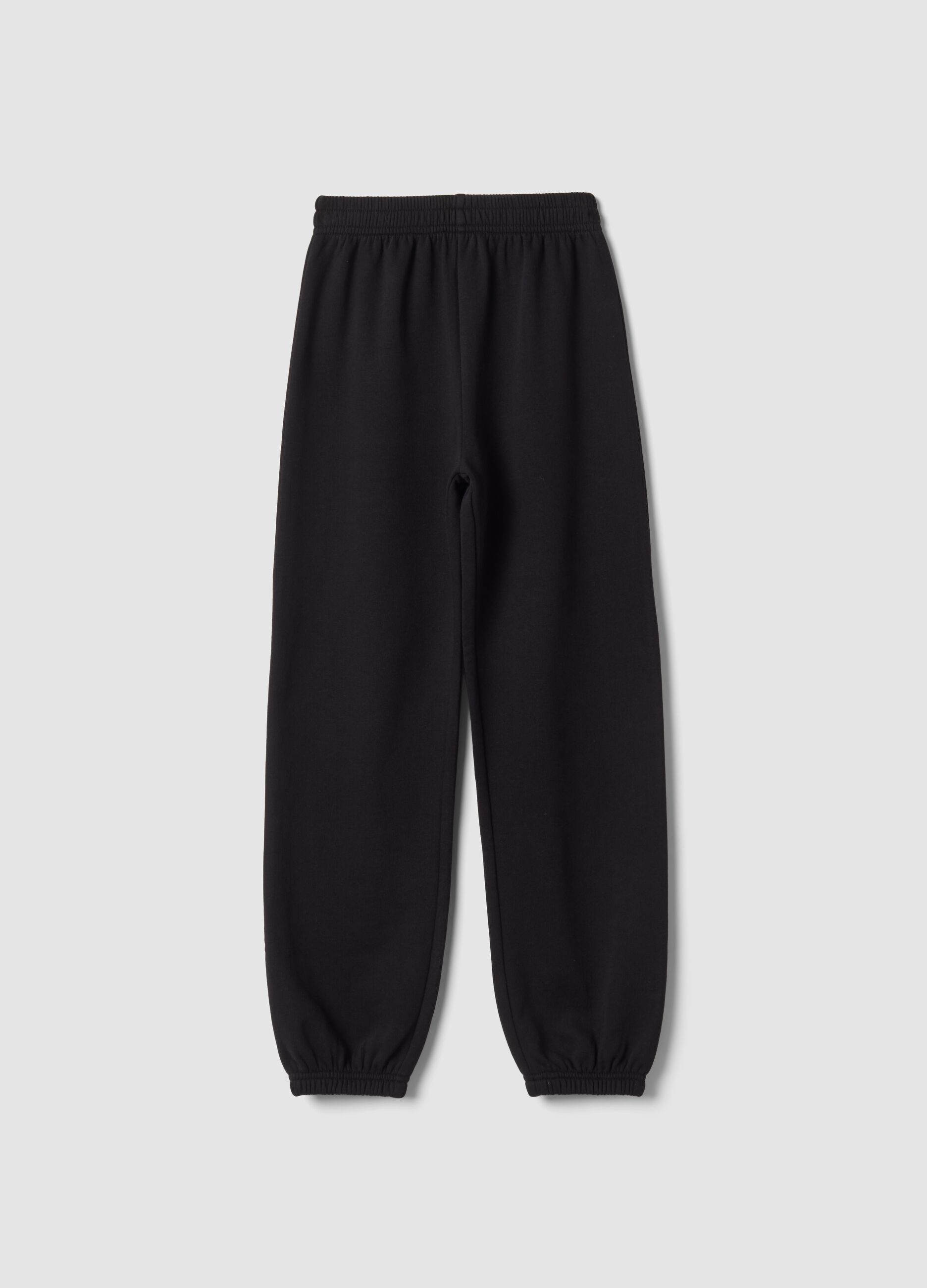 Pantaloni jogger neri in puro cotone