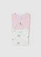 Multicolour baby girl's bodysuit twin pack in pure cotton with prints_3