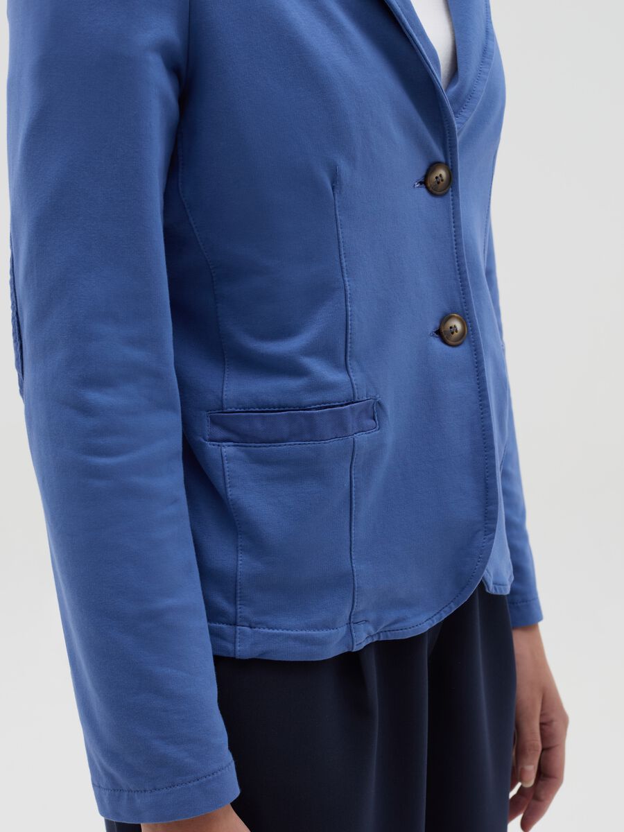 Single-breasted blazer in stretch cotton_2