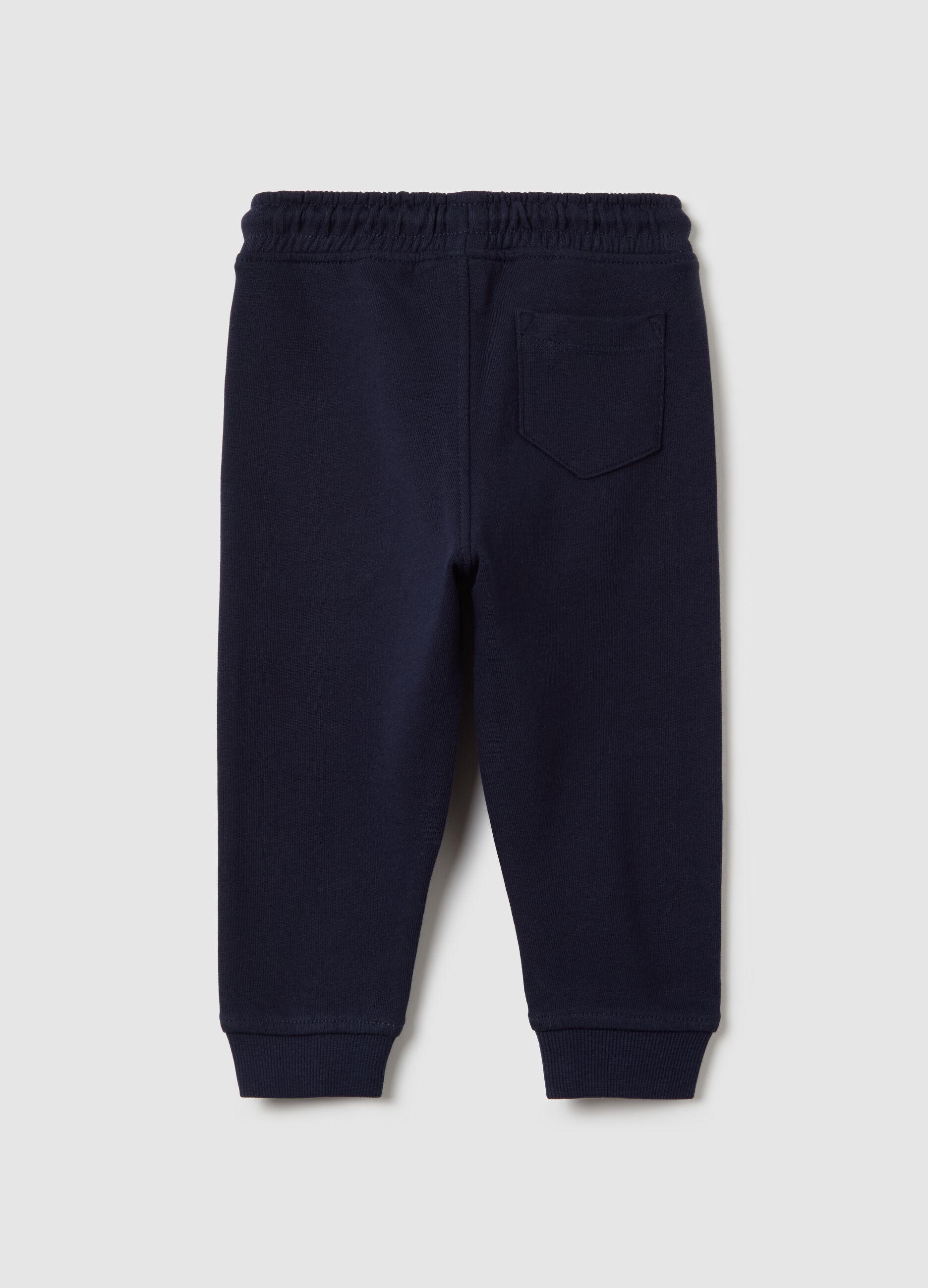 Cotton joggers with drawstring and print