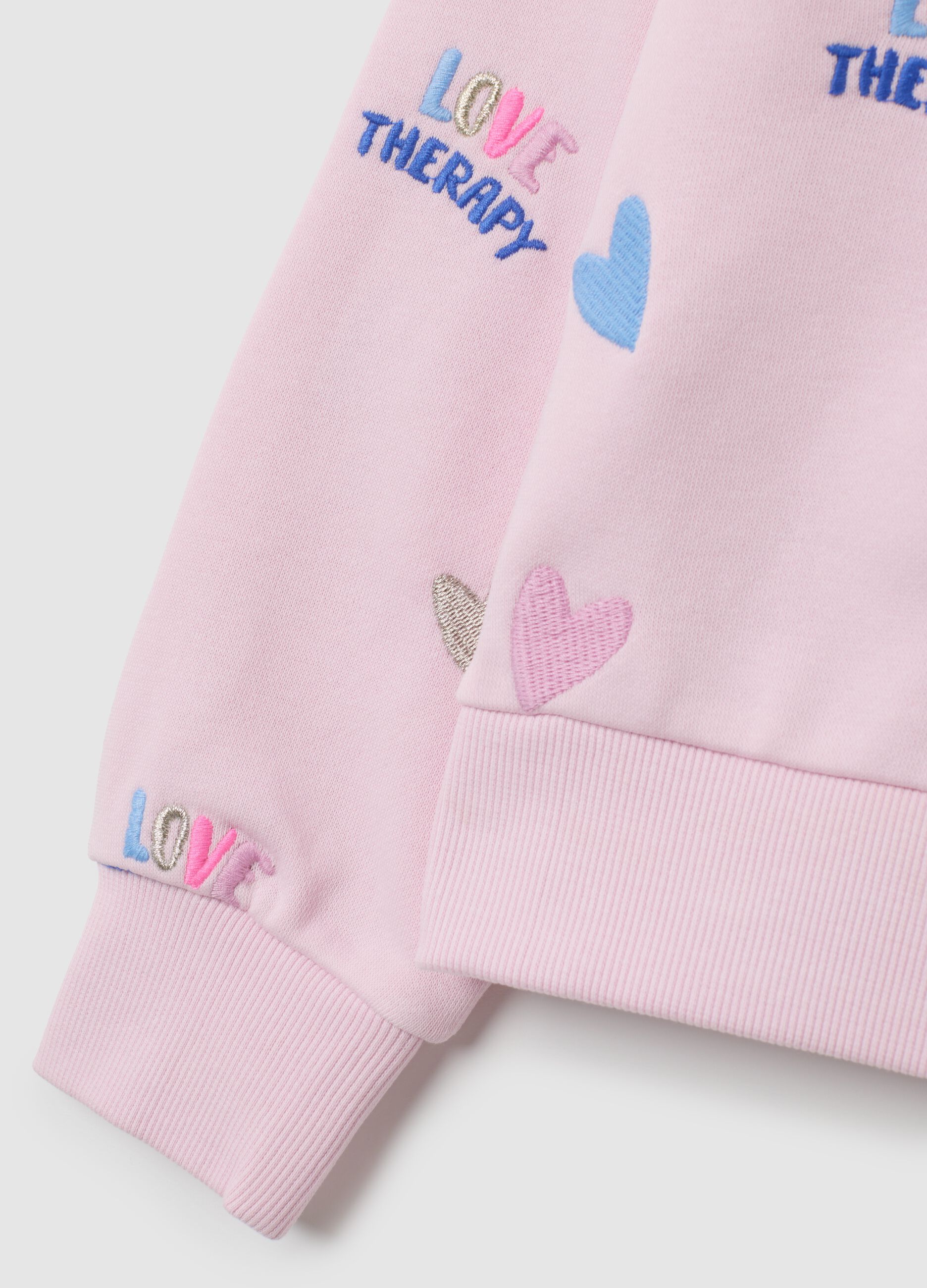 Girls' pink cotton-blend sweatshirt regular fit