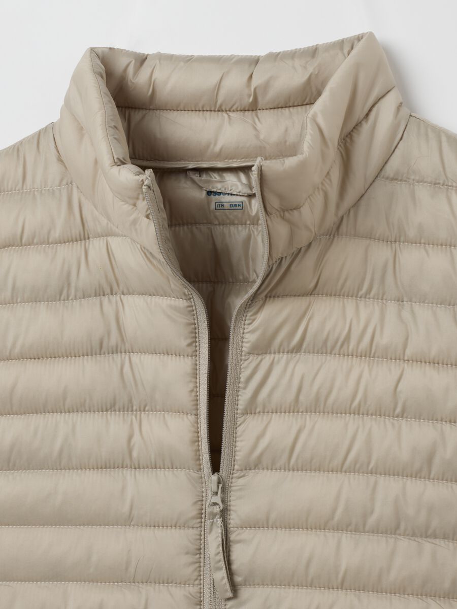 Beige mixed regular fit gilet_1