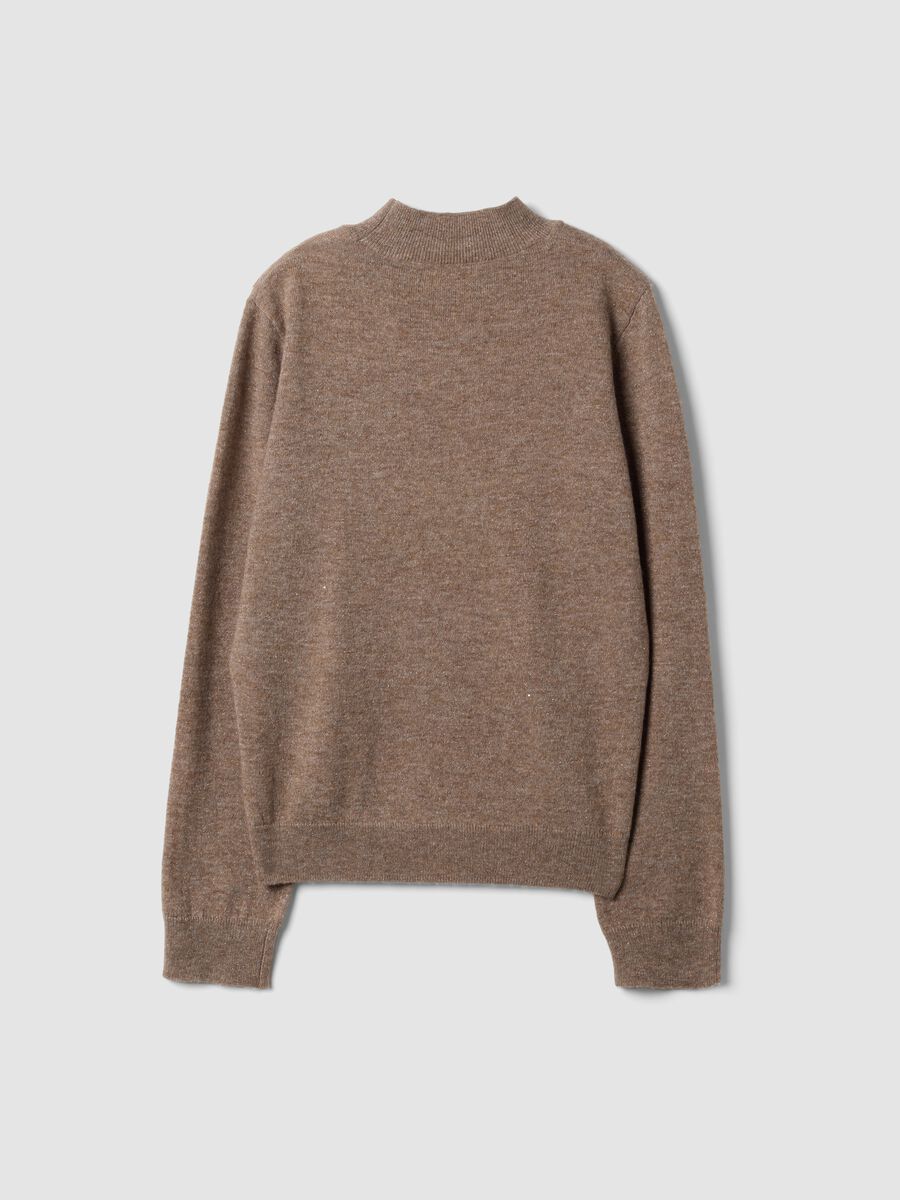 Grey wool-blend jumper with mock neck_5