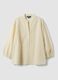 Beige pure cotton shirt with embroidery_4