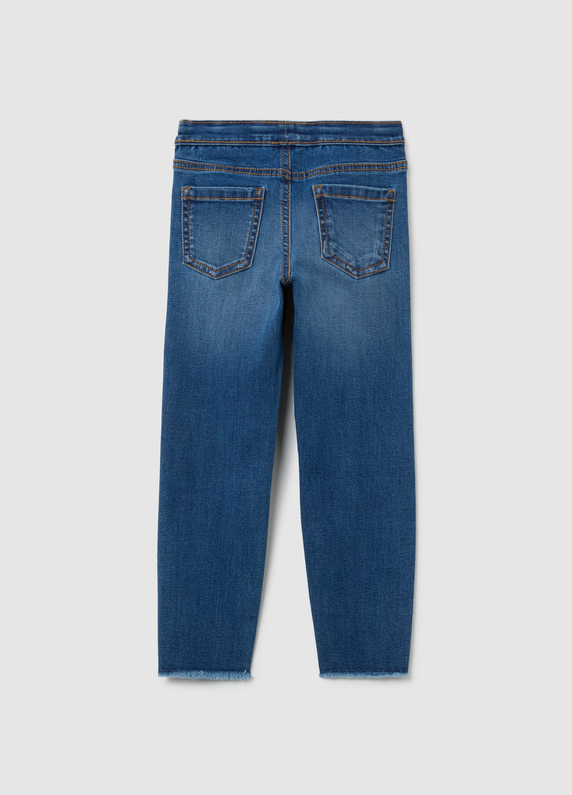 Girl's Blue Skinny Fit Denim Jeggings