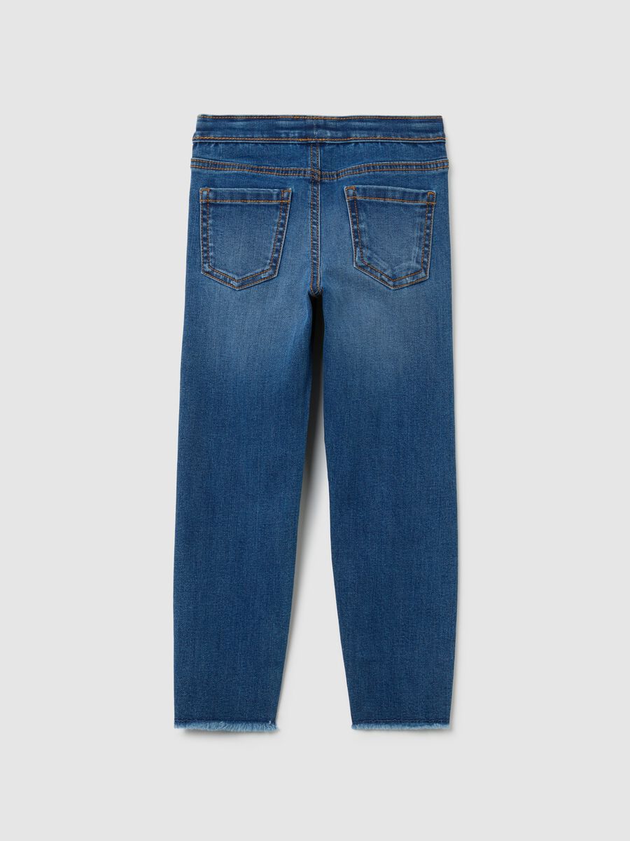 Girl's Blue Skinny Fit Denim Jeggings_1