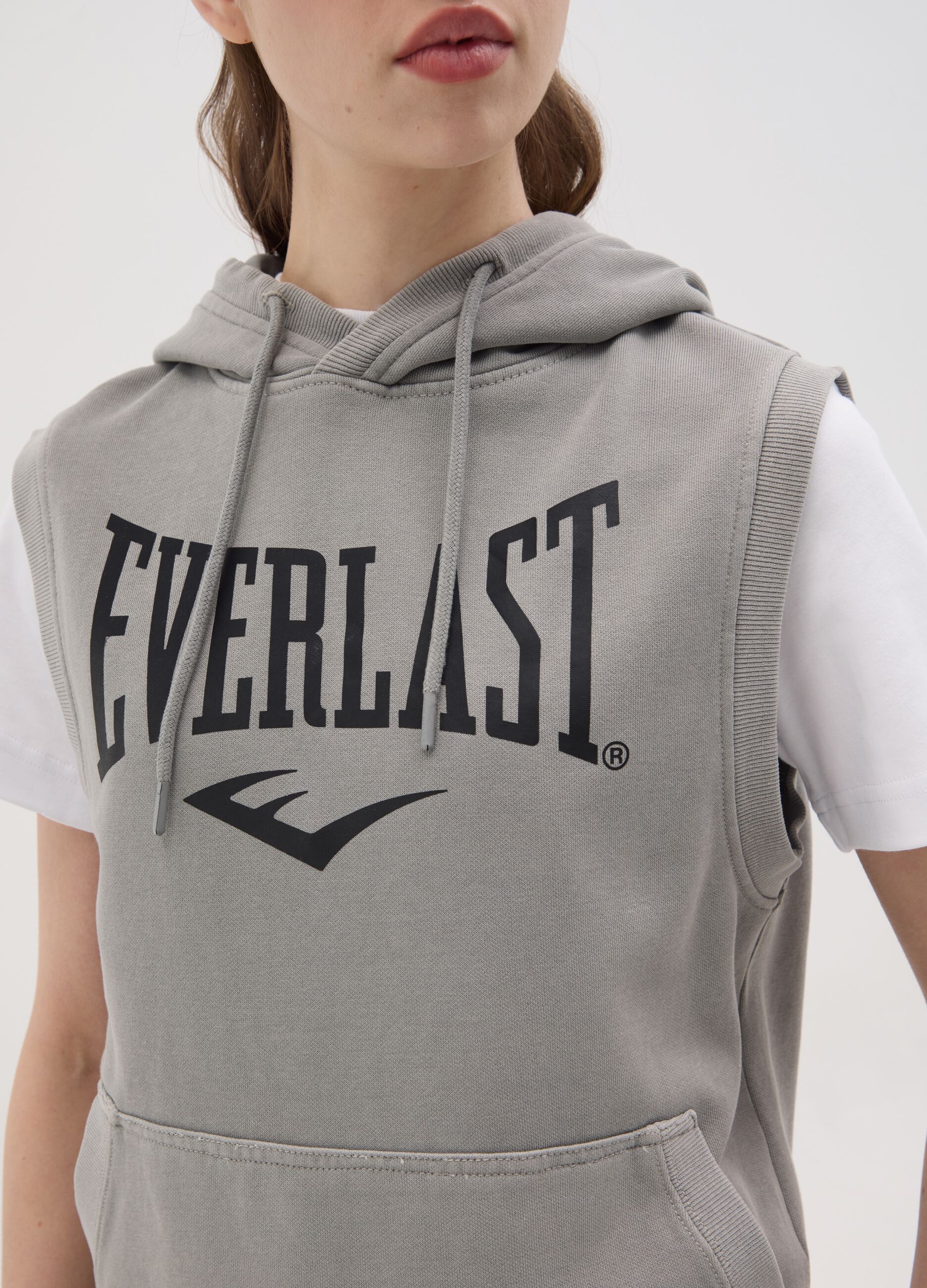 Grey Everlast Sleeveless Hoodie
