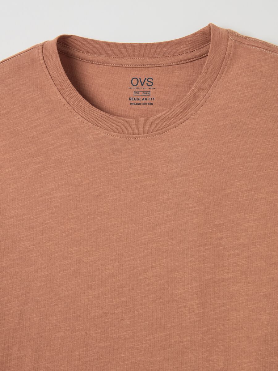 T-shirt in slub cotton with round neck_5
