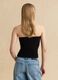 Black pure cotton bandeau knit top_3