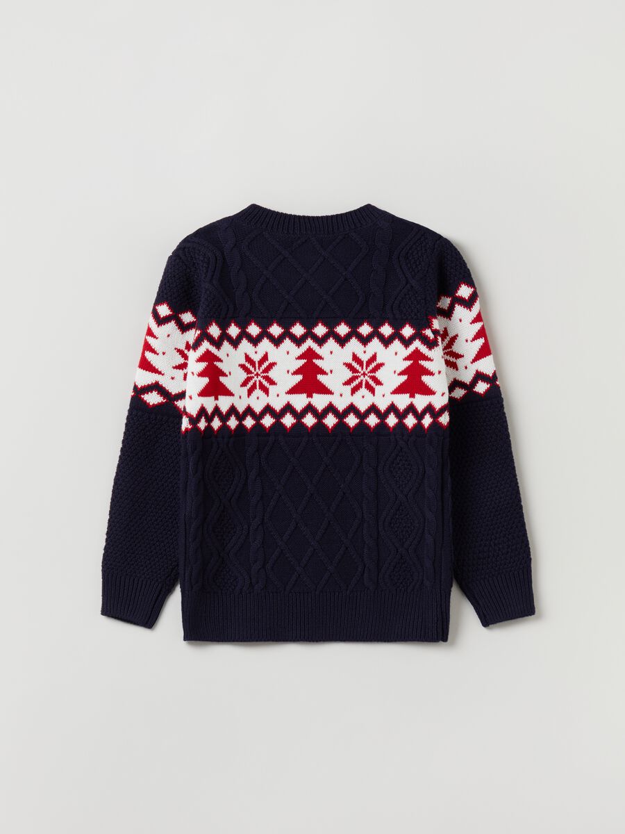 Pullover a trecce con disegno jacquard_1