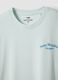 Blue slogan T-shirt in pure cotton, regular fit_5