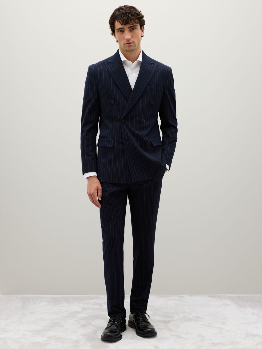 Completo in misto blu regular fit_0