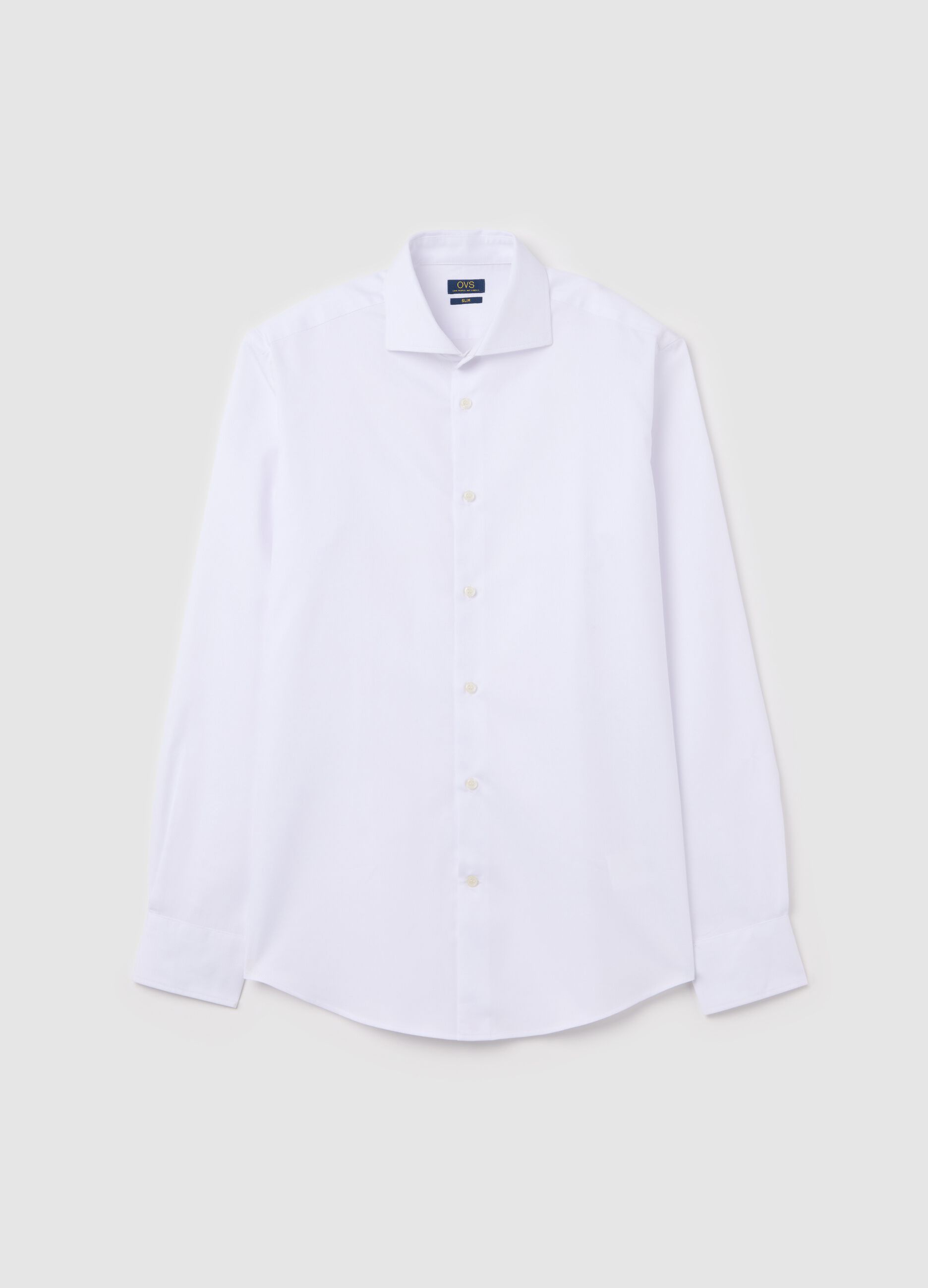 Camicia slim fit easy iron bianco