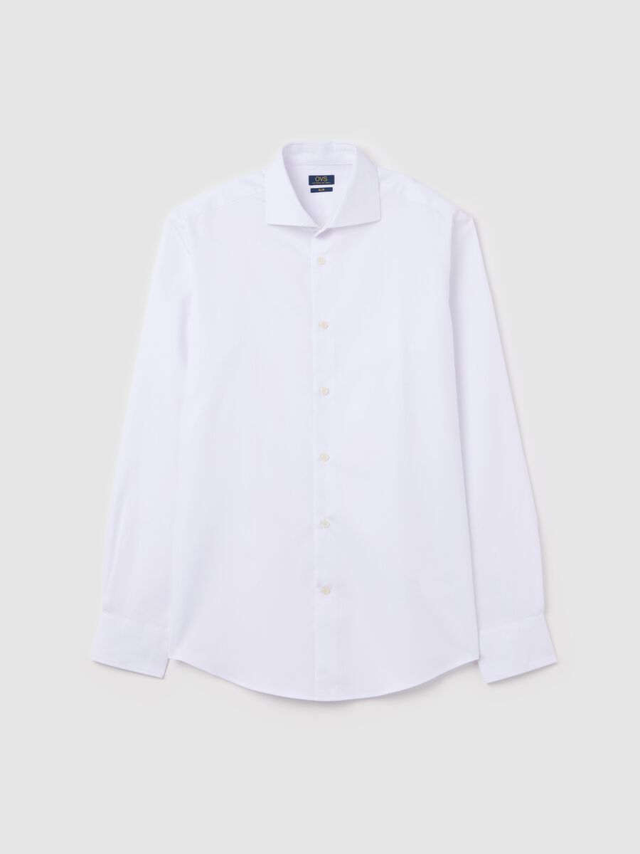 White slim-fit easy-iron shirt_4