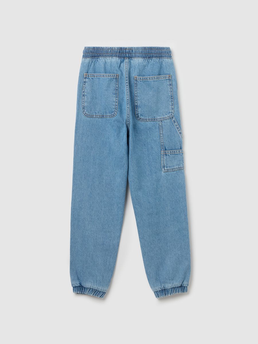 Denim joggers with drawstring_4