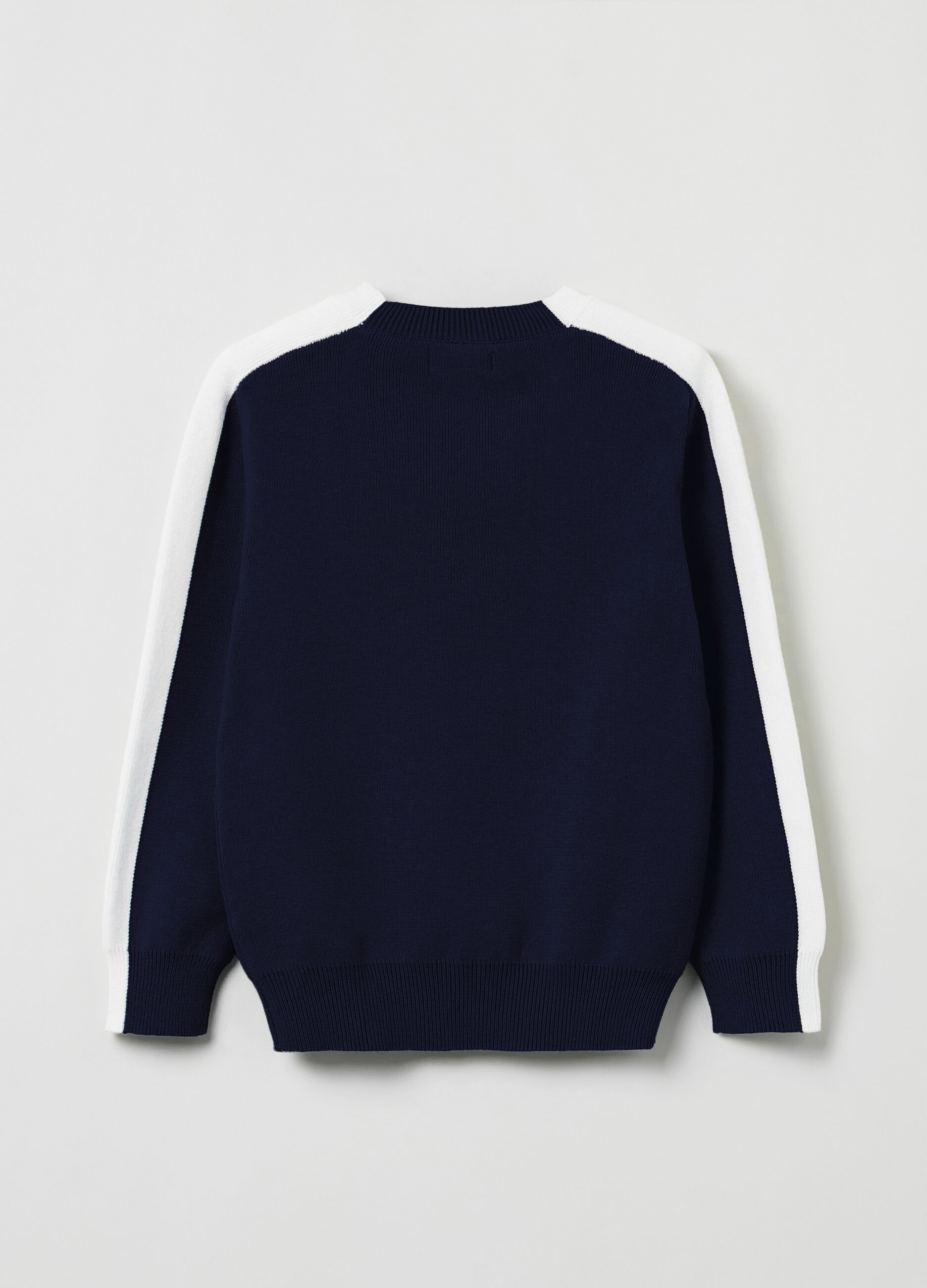 Pullover in cotone bicolore_1