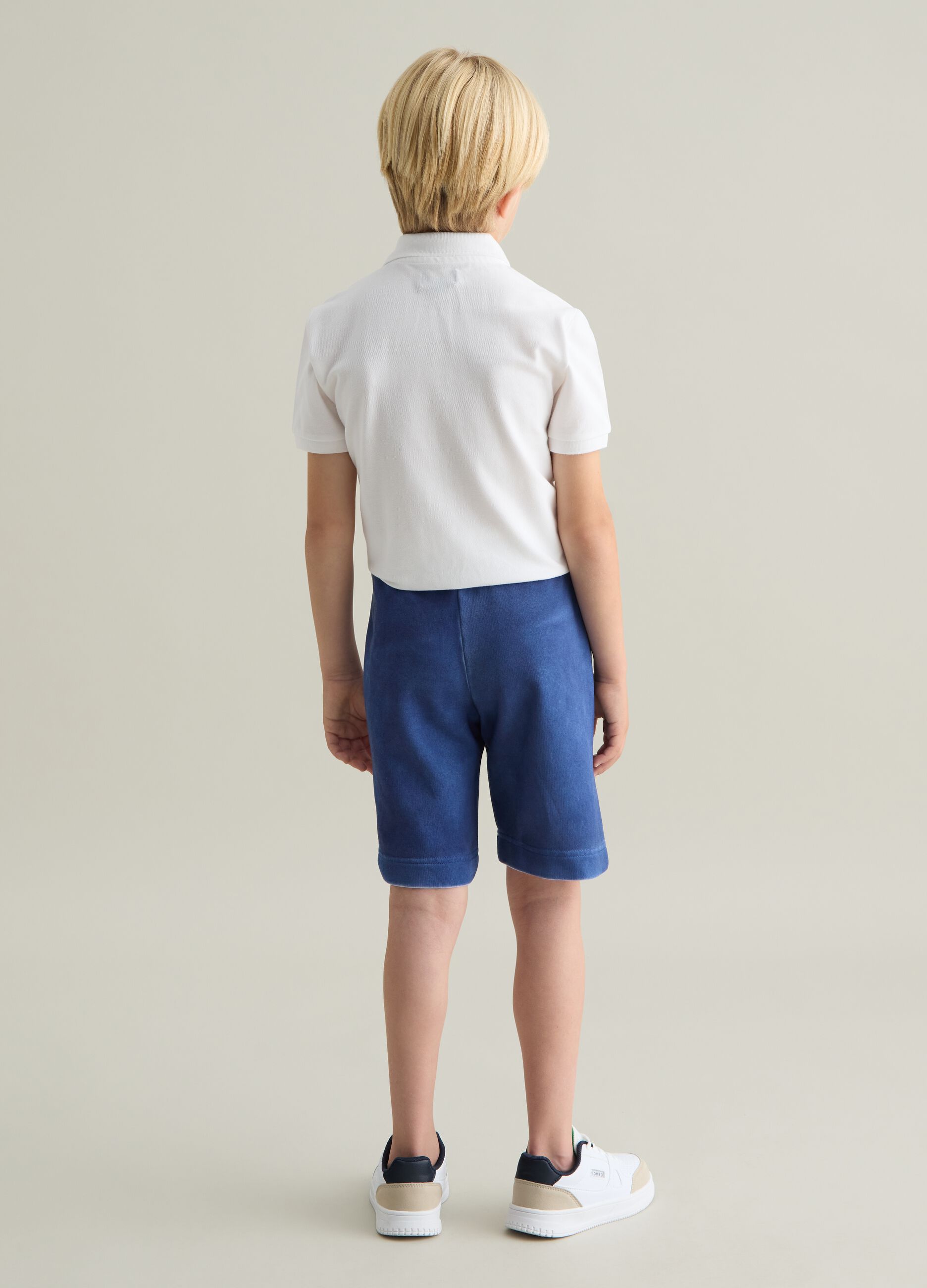 Children's regular fit blue cotton shorts